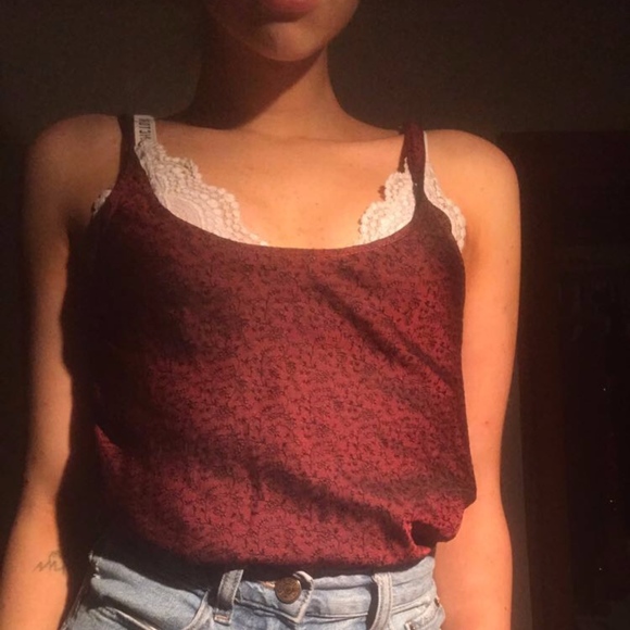 Tops - Printed Red Tank
